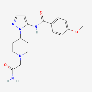 N-{1-[1-(2-amino-2-oxoethyl)piperidin-4-yl]-1H-pyrazol-5-yl}-4-methoxybenzamide