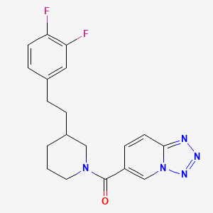 molecular formula C19H19F2N5O B5462643 6-({3-[2-(3,4-difluorophenyl)ethyl]-1-piperidinyl}carbonyl)tetrazolo[1,5-a]pyridine 