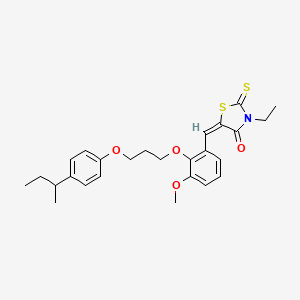 molecular formula C26H31NO4S2 B5462648 5-{2-[3-(4-sec-butylphenoxy)propoxy]-3-methoxybenzylidene}-3-ethyl-2-thioxo-1,3-thiazolidin-4-one 