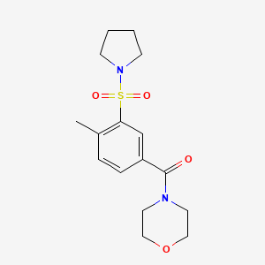 molecular formula C16H22N2O4S B5462653 4-[4-methyl-3-(pyrrolidin-1-ylsulfonyl)benzoyl]morpholine 