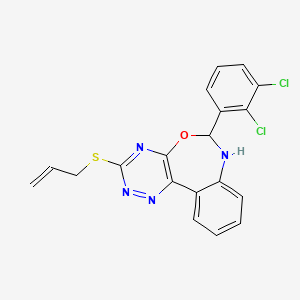 molecular formula C19H14Cl2N4OS B5462663 3-(allylthio)-6-(2,3-dichlorophenyl)-6,7-dihydro[1,2,4]triazino[5,6-d][3,1]benzoxazepine 
