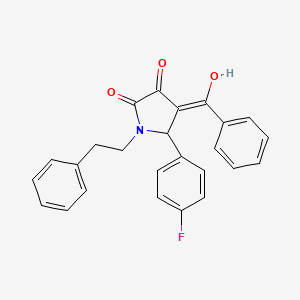 molecular formula C25H20FNO3 B5462672 4-benzoyl-5-(4-fluorophenyl)-3-hydroxy-1-(2-phenylethyl)-1,5-dihydro-2H-pyrrol-2-one 