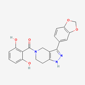 molecular formula C20H17N3O5 B5462680 2-{[3-(1,3-benzodioxol-5-yl)-1,4,6,7-tetrahydro-5H-pyrazolo[4,3-c]pyridin-5-yl]carbonyl}benzene-1,3-diol 