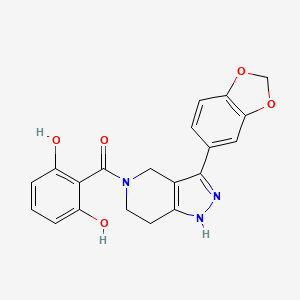 molecular formula C20H17N3O5 B5462680 [3-(1,3-Benzodioxol-5-yl)-1,4,6,7-tetrahydropyrazolo[4,3-c]pyridin-5-yl]-(2,6-dihydroxyphenyl)methanone 