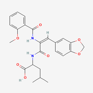 molecular formula C24H26N2O7 B5462692 N-{3-(1,3-benzodioxol-5-yl)-2-[(2-methoxybenzoyl)amino]acryloyl}leucine 