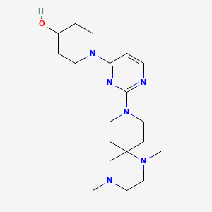 molecular formula C19H32N6O B5462706 1-[2-(1,4-dimethyl-1,4,9-triazaspiro[5.5]undec-9-yl)pyrimidin-4-yl]piperidin-4-ol 