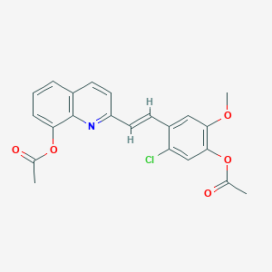 molecular formula C22H18ClNO5 B5462708 2-{2-[4-(acetyloxy)-2-chloro-5-methoxyphenyl]vinyl}-8-quinolinyl acetate 