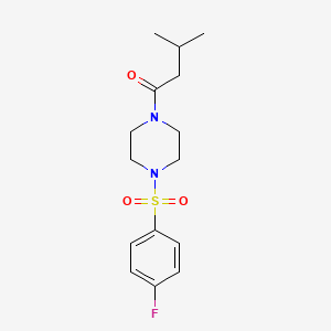 1-[(4-fluorophenyl)sulfonyl]-4-(3-methylbutanoyl)piperazine