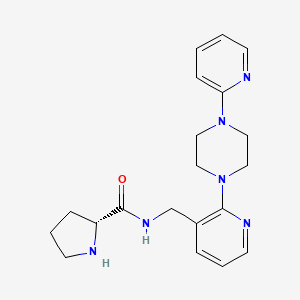 molecular formula C20H26N6O B5462743 N-{[2-(4-pyridin-2-ylpiperazin-1-yl)pyridin-3-yl]methyl}-D-prolinamide 