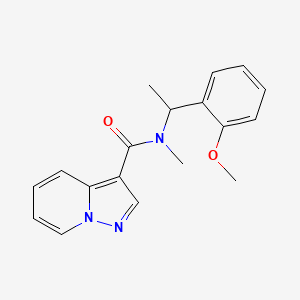 molecular formula C18H19N3O2 B5462748 N-[1-(2-methoxyphenyl)ethyl]-N-methylpyrazolo[1,5-a]pyridine-3-carboxamide 