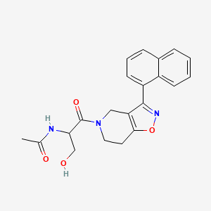 molecular formula C21H21N3O4 B5462759 N-{1-(hydroxymethyl)-2-[3-(1-naphthyl)-6,7-dihydroisoxazolo[4,5-c]pyridin-5(4H)-yl]-2-oxoethyl}acetamide 