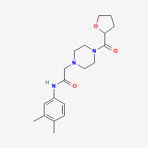 molecular formula C19H27N3O3 B5462768 N-(3,4-dimethylphenyl)-2-[4-(tetrahydro-2-furanylcarbonyl)-1-piperazinyl]acetamide 