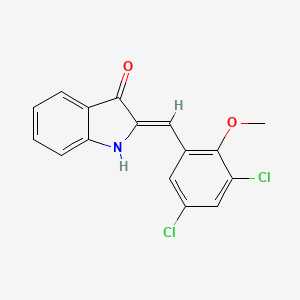 molecular formula C16H11Cl2NO2 B5462803 2-(3,5-dichloro-2-methoxybenzylidene)-1,2-dihydro-3H-indol-3-one 