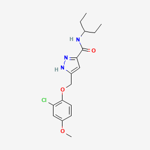 5-[(2-chloro-4-methoxyphenoxy)methyl]-N-(1-ethylpropyl)-1H-pyrazole-3-carboxamide