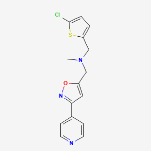molecular formula C15H14ClN3OS B5462843 1-(5-chloro-2-thienyl)-N-methyl-N-{[3-(4-pyridinyl)-5-isoxazolyl]methyl}methanamine 