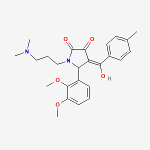 molecular formula C25H30N2O5 B5462878 5-(2,3-dimethoxyphenyl)-1-[3-(dimethylamino)propyl]-3-hydroxy-4-(4-methylbenzoyl)-1,5-dihydro-2H-pyrrol-2-one 