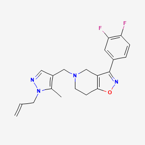 molecular formula C20H20F2N4O B5462892 5-[(1-allyl-5-methyl-1H-pyrazol-4-yl)methyl]-3-(3,4-difluorophenyl)-4,5,6,7-tetrahydroisoxazolo[4,5-c]pyridine 