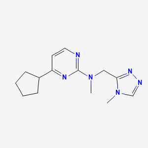 4-cyclopentyl-N-methyl-N-[(4-methyl-4H-1,2,4-triazol-3-yl)methyl]pyrimidin-2-amine