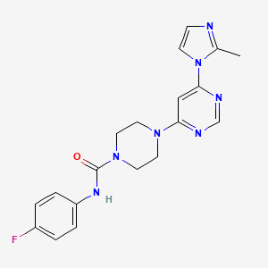 N-(4-fluorophenyl)-4-[6-(2-methyl-1H-imidazol-1-yl)-4-pyrimidinyl]-1-piperazinecarboxamide