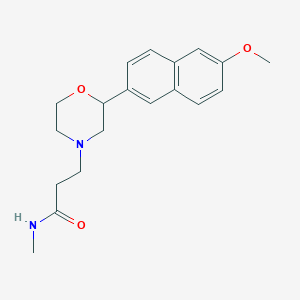 molecular formula C19H24N2O3 B5462942 3-[2-(6-methoxy-2-naphthyl)morpholin-4-yl]-N-methylpropanamide 