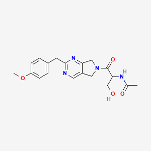 molecular formula C19H22N4O4 B5462949 N-{1-(hydroxymethyl)-2-[2-(4-methoxybenzyl)-5,7-dihydro-6H-pyrrolo[3,4-d]pyrimidin-6-yl]-2-oxoethyl}acetamide 