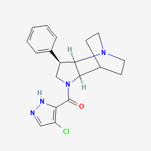 molecular formula C19H21ClN4O B5462956 (3R*,3aR*,7aR*)-1-[(4-chloro-1H-pyrazol-3-yl)carbonyl]-3-phenyloctahydro-4,7-ethanopyrrolo[3,2-b]pyridine 