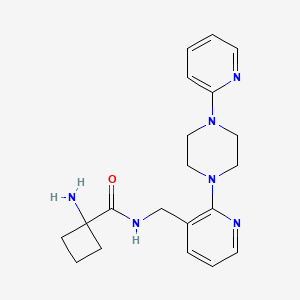 molecular formula C20H26N6O B5462980 1-amino-N-{[2-(4-pyridin-2-ylpiperazin-1-yl)pyridin-3-yl]methyl}cyclobutanecarboxamide 