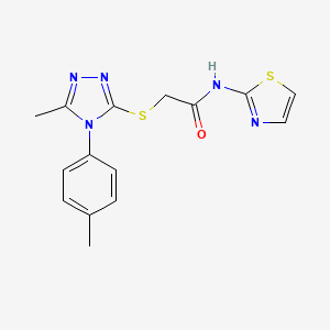 molecular formula C15H15N5OS2 B5463001 2-{[5-methyl-4-(4-methylphenyl)-4H-1,2,4-triazol-3-yl]thio}-N-1,3-thiazol-2-ylacetamide 