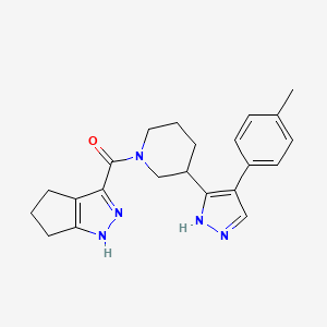 molecular formula C22H25N5O B5463021 3-({3-[4-(4-methylphenyl)-1H-pyrazol-5-yl]piperidin-1-yl}carbonyl)-1,4,5,6-tetrahydrocyclopenta[c]pyrazole 
