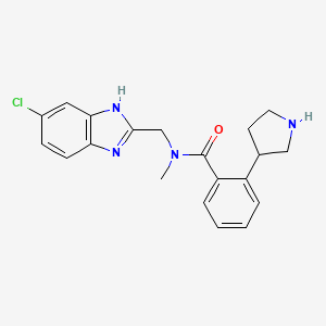 molecular formula C20H21ClN4O B5463046 N-[(5-chloro-1H-benzimidazol-2-yl)methyl]-N-methyl-2-(3-pyrrolidinyl)benzamide dihydrochloride 