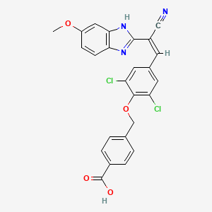 4-({2,6-dichloro-4-[2-cyano-2-(5-methoxy-1H-benzimidazol-2-yl)vinyl]phenoxy}methyl)benzoic acid