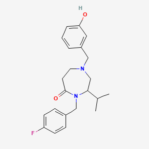 4-(4-fluorobenzyl)-1-(3-hydroxybenzyl)-3-isopropyl-1,4-diazepan-5-one