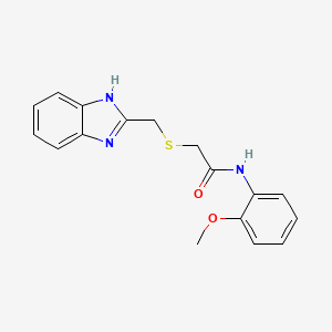 molecular formula C17H17N3O2S B5463081 2-[(1H-benzimidazol-2-ylmethyl)thio]-N-(2-methoxyphenyl)acetamide 