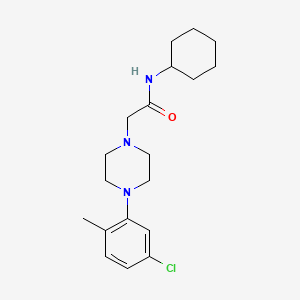 molecular formula C19H28ClN3O B5463082 2-[4-(5-chloro-2-methylphenyl)-1-piperazinyl]-N-cyclohexylacetamide 