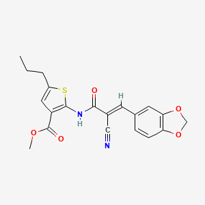 methyl 2-{[3-(1,3-benzodioxol-5-yl)-2-cyanoacryloyl]amino}-5-propyl-3-thiophenecarboxylate