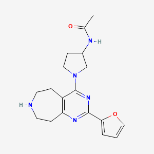 molecular formula C18H23N5O2 B5463096 N-{1-[2-(2-furyl)-6,7,8,9-tetrahydro-5H-pyrimido[4,5-d]azepin-4-yl]-3-pyrrolidinyl}acetamide dihydrochloride 