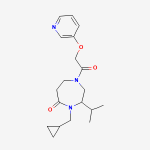 molecular formula C19H27N3O3 B5463108 4-(cyclopropylmethyl)-3-isopropyl-1-[(pyridin-3-yloxy)acetyl]-1,4-diazepan-5-one 