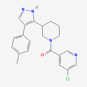 molecular formula C21H21ClN4O B5463116 3-chloro-5-({3-[4-(4-methylphenyl)-1H-pyrazol-5-yl]piperidin-1-yl}carbonyl)pyridine 