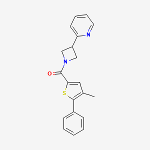 molecular formula C20H18N2OS B5463117 2-{1-[(4-methyl-5-phenyl-2-thienyl)carbonyl]-3-azetidinyl}pyridine 
