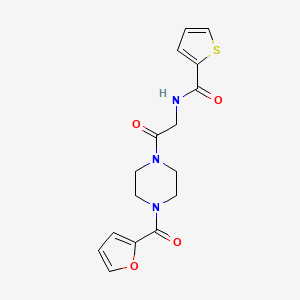 molecular formula C16H17N3O4S B5463156 N-{2-[4-(2-furoyl)-1-piperazinyl]-2-oxoethyl}-2-thiophenecarboxamide 