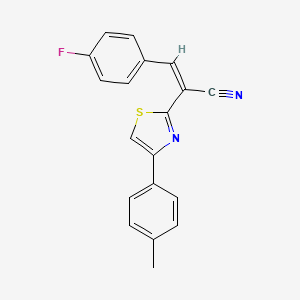 molecular formula C19H13FN2S B5463159 3-(4-fluorophenyl)-2-[4-(4-methylphenyl)-1,3-thiazol-2-yl]acrylonitrile 