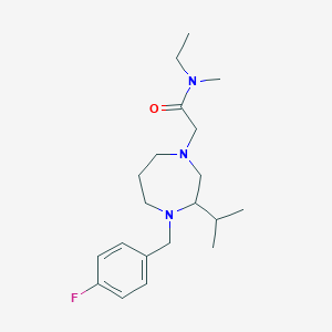 molecular formula C20H32FN3O B5463161 N-ethyl-2-[4-(4-fluorobenzyl)-3-isopropyl-1,4-diazepan-1-yl]-N-methylacetamide 