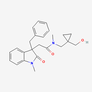molecular formula C24H28N2O3 B5463181 2-(3-benzyl-1-methyl-2-oxo-2,3-dihydro-1H-indol-3-yl)-N-{[1-(hydroxymethyl)cyclopropyl]methyl}-N-methylacetamide 