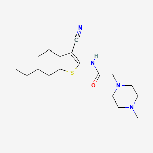 N-(3-cyano-6-ethyl-4,5,6,7-tetrahydro-1-benzothien-2-yl)-2-(4-methyl-1-piperazinyl)acetamide