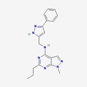 1-methyl-N-[(3-phenyl-1H-pyrazol-5-yl)methyl]-6-propyl-1H-pyrazolo[3,4-d]pyrimidin-4-amine