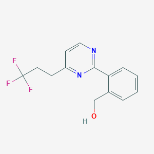 molecular formula C14H13F3N2O B5463232 {2-[4-(3,3,3-trifluoropropyl)pyrimidin-2-yl]phenyl}methanol 