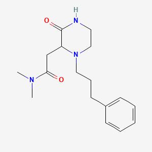 molecular formula C17H25N3O2 B5463238 N,N-dimethyl-2-[3-oxo-1-(3-phenylpropyl)-2-piperazinyl]acetamide 