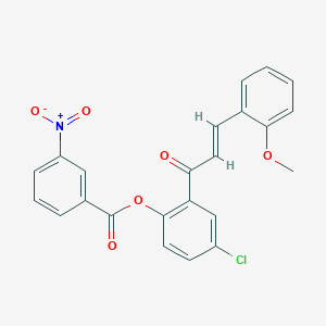 4-chloro-2-[3-(2-methoxyphenyl)acryloyl]phenyl 3-nitrobenzoate