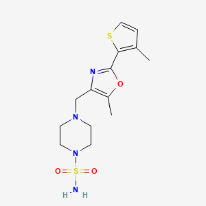 4-{[5-methyl-2-(3-methyl-2-thienyl)-1,3-oxazol-4-yl]methyl}piperazine-1-sulfonamide