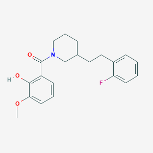 molecular formula C21H24FNO3 B5463287 2-({3-[2-(2-fluorophenyl)ethyl]-1-piperidinyl}carbonyl)-6-methoxyphenol 